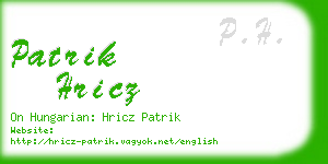 patrik hricz business card